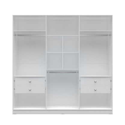 Eldridge 2.0 - 91" 3 Sectional Wardrobe with 4 Drawers and 6 Doors - living-essentials