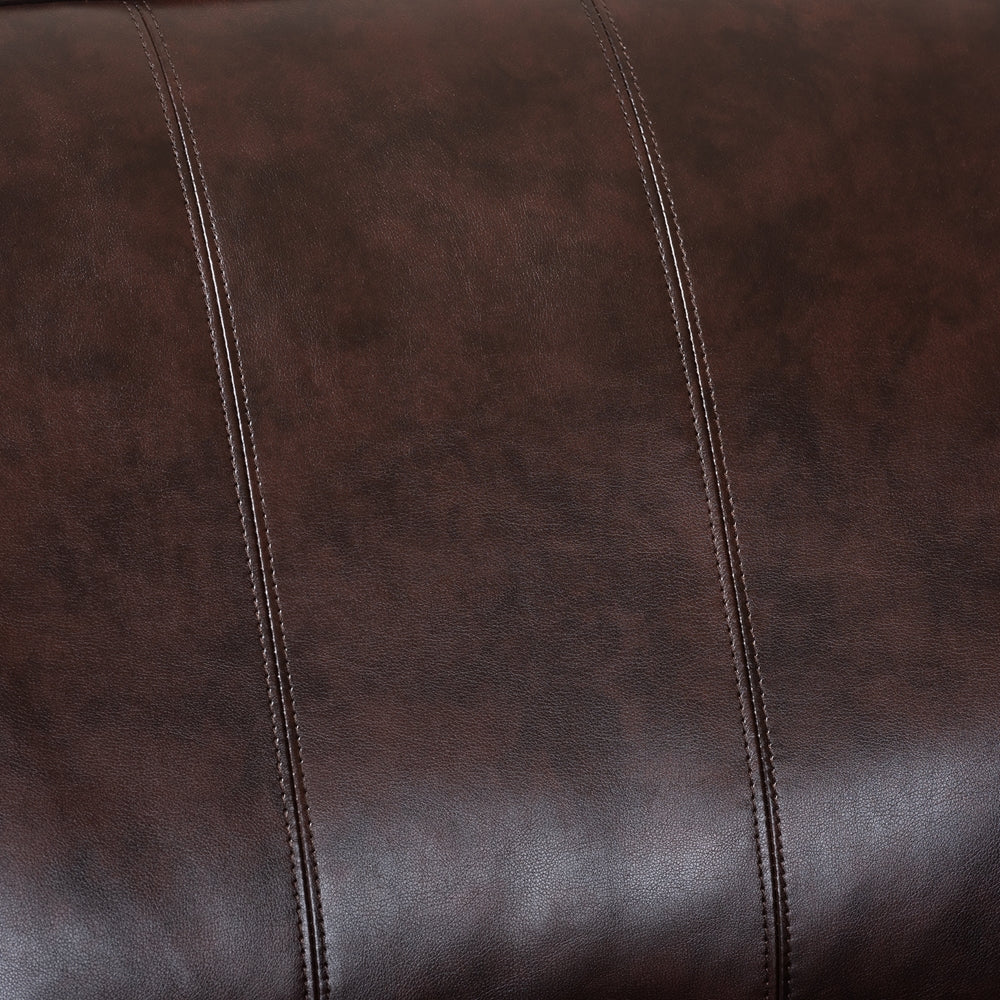 Hamilton Dark Brown Faux Leather Sectional Sofa - living-essentials