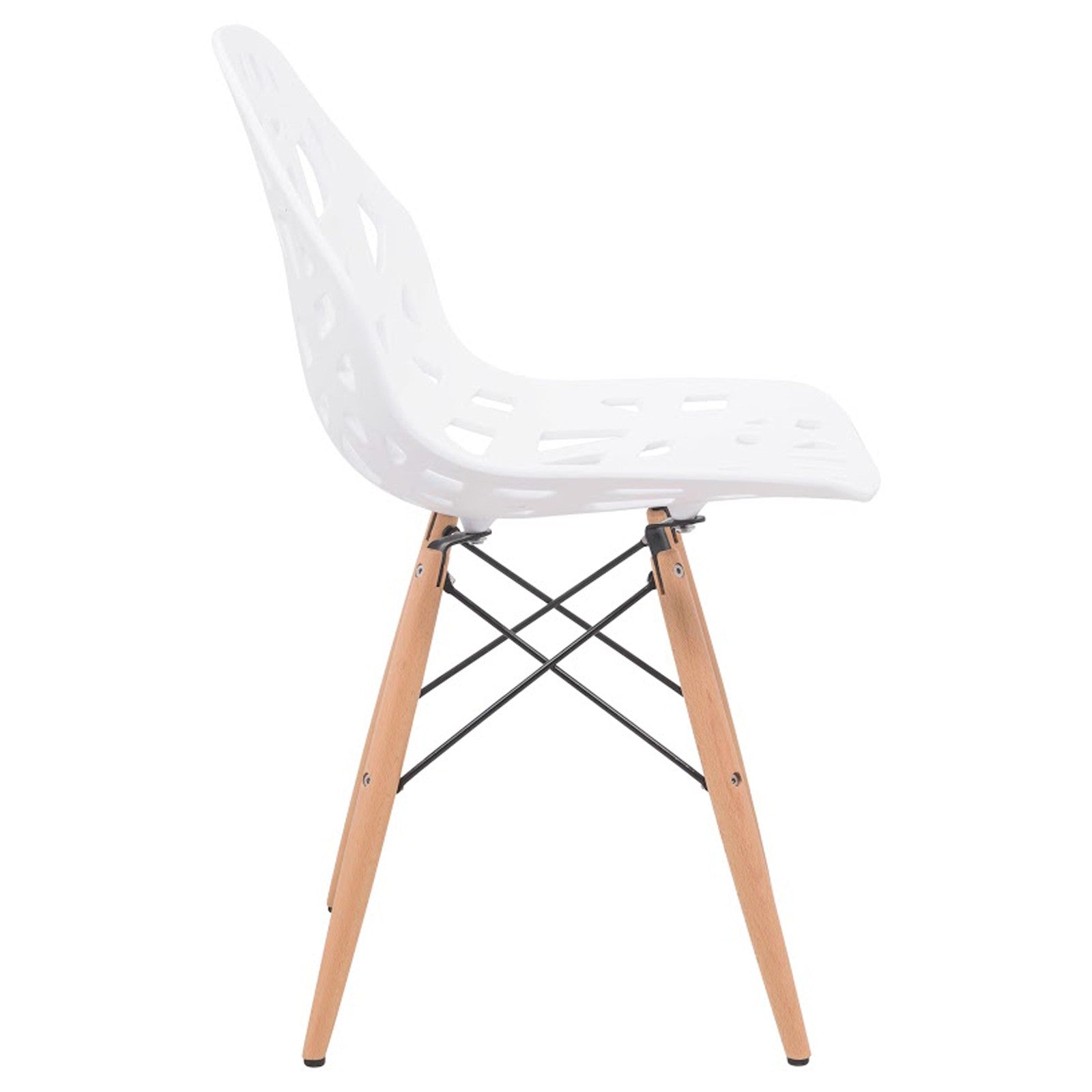 Akira White Dining Chair with Dowel Legs - living-essentials