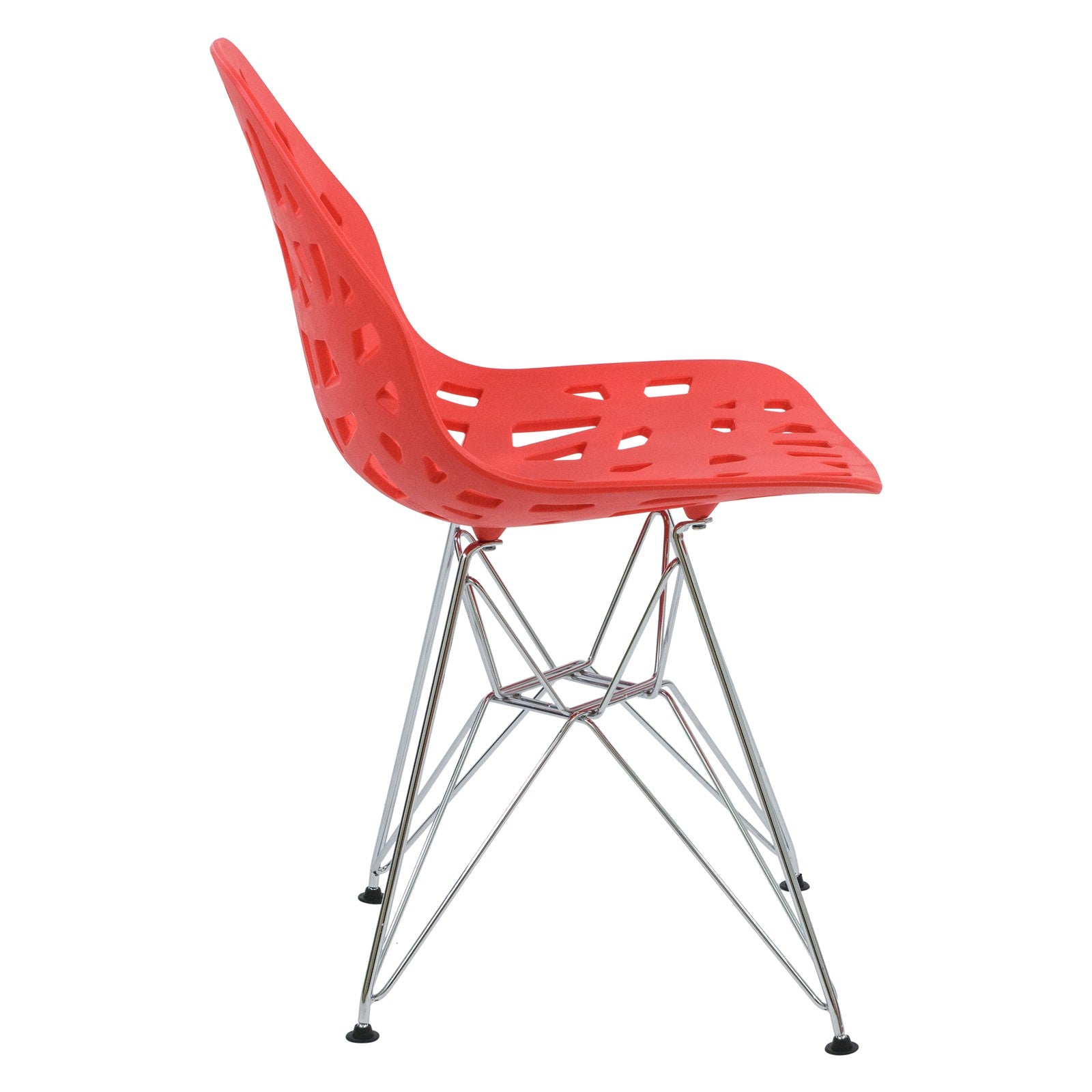 Akira Red Dining Chair with Chrome Legs - living-essentials