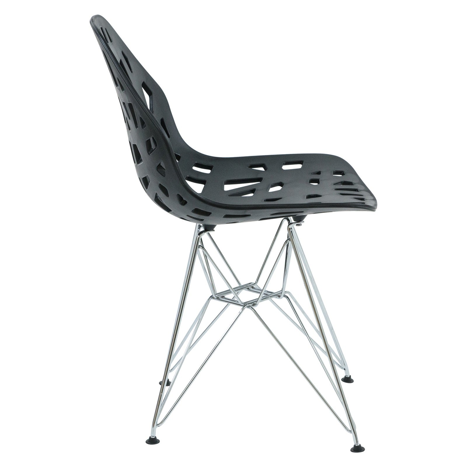 Akira Black Chair with Chrome Legs - living-essentials