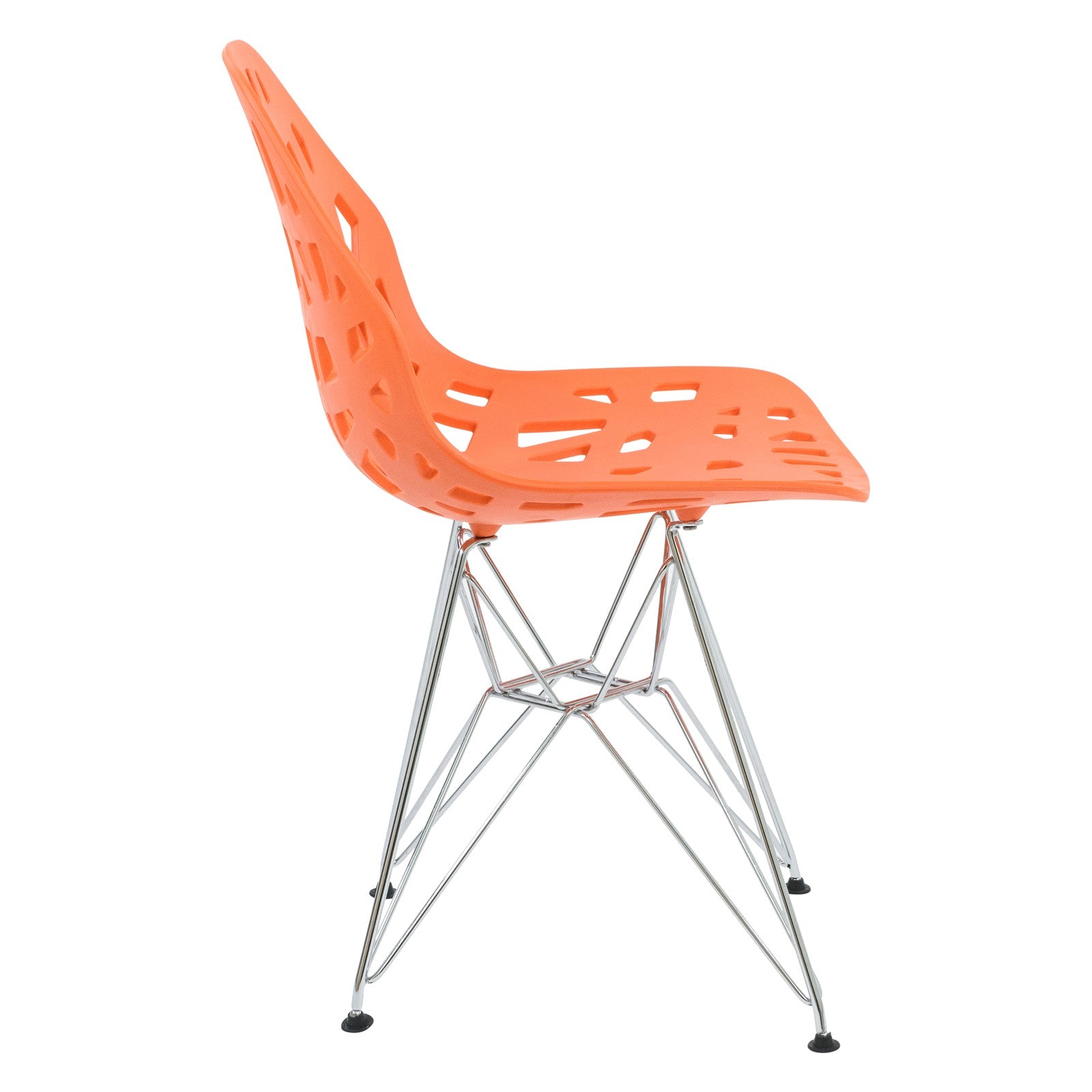 Akira Orange Chair with Chrome Legs - living-essentials