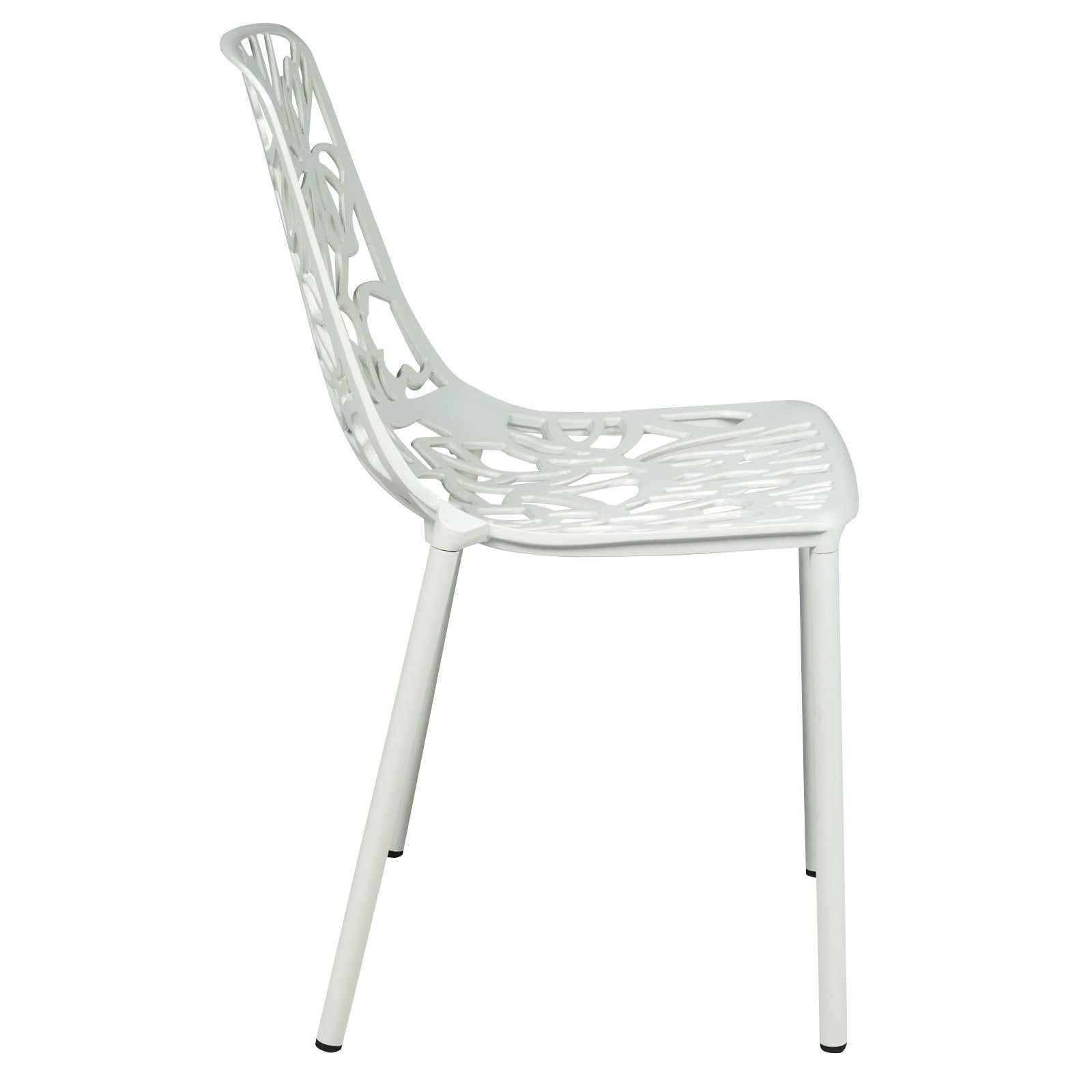 Desire White Aluminum Side Chair - living-essentials