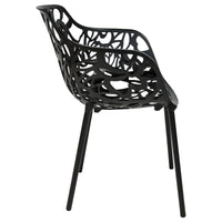 Desire Black Aluminum Side Armchair - living-essentials