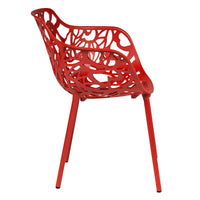 Desire Red Aluminum Side Armchair - living-essentials