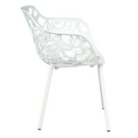 Desire White Aluminum Side Armchair - living-essentials