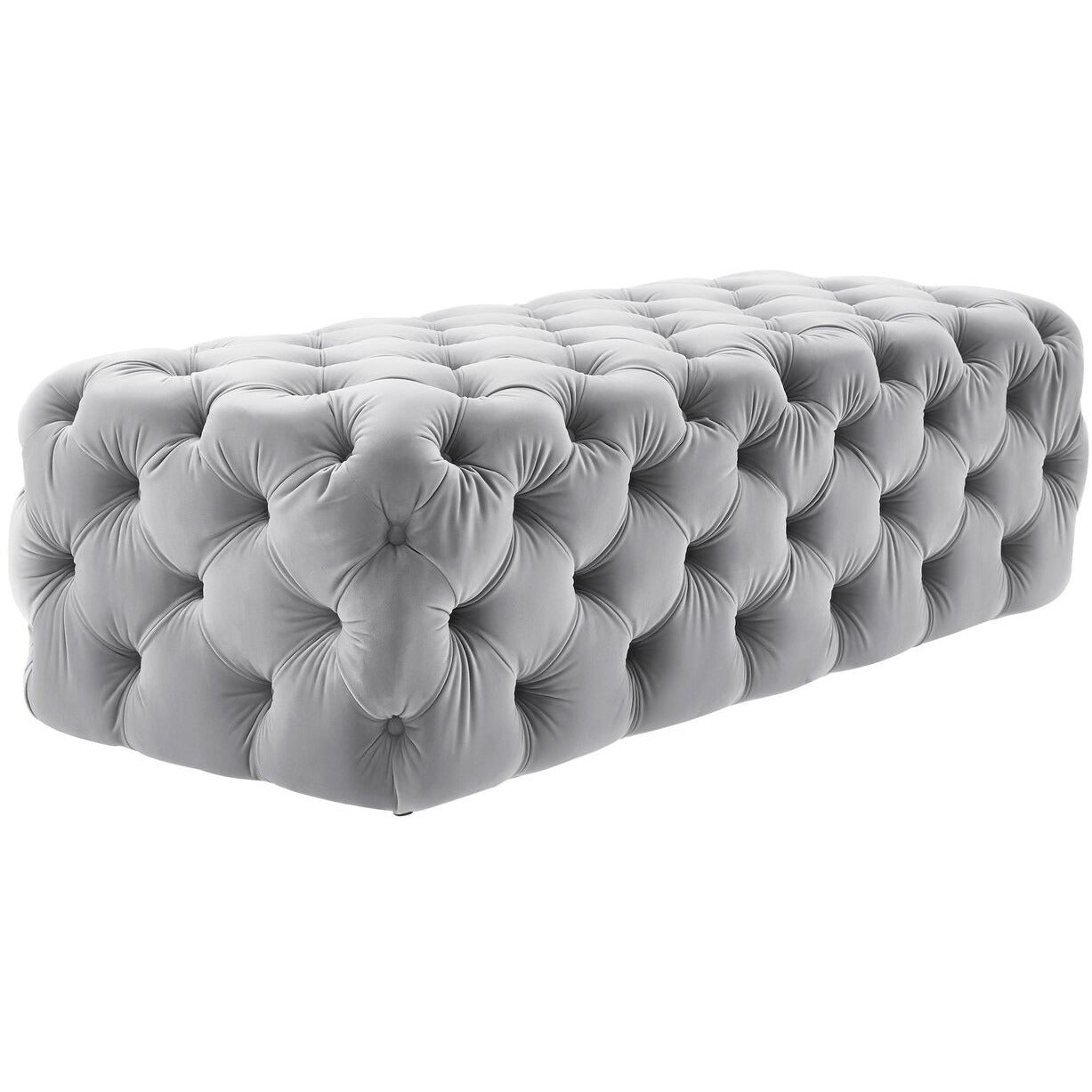 Kayla Velvet Ottoman - living-essentials