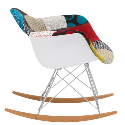 Hand Stitched Patchwork Style RAR Rocker Chair - living-essentials