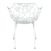 Desire White Aluminum Side Armchair - living-essentials