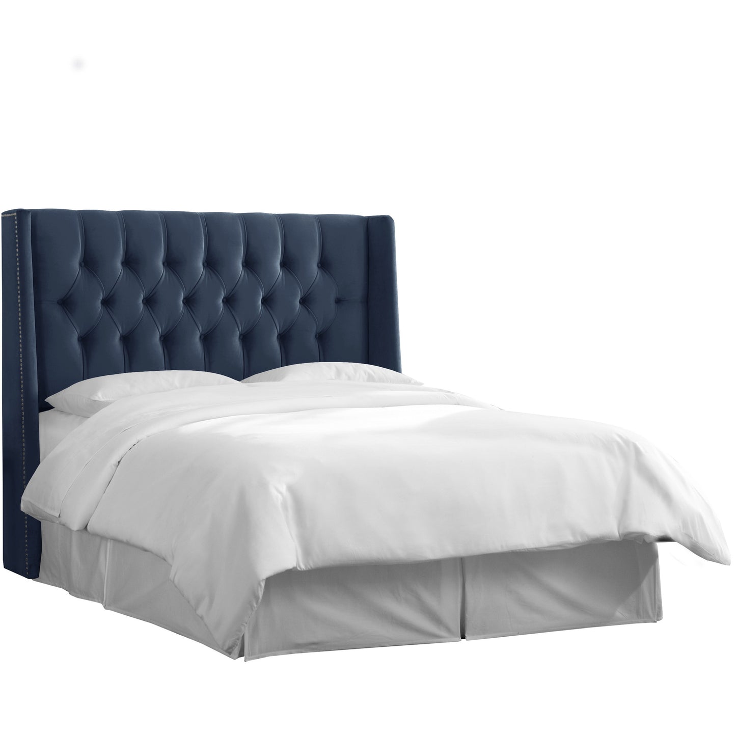 Faline Mystere Eclipse Nail Button Tufted Queen Wingback Headboard - living-essentials