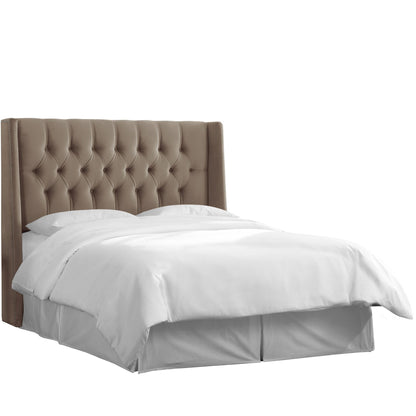 Adella Mystere Mondo Nail Button Tufted Queen Wingback Headboard - living-essentials