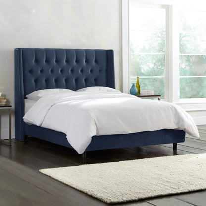 Calla Mystere Eclipse Nail Button Tufted California King Wingback Bed - living-essentials