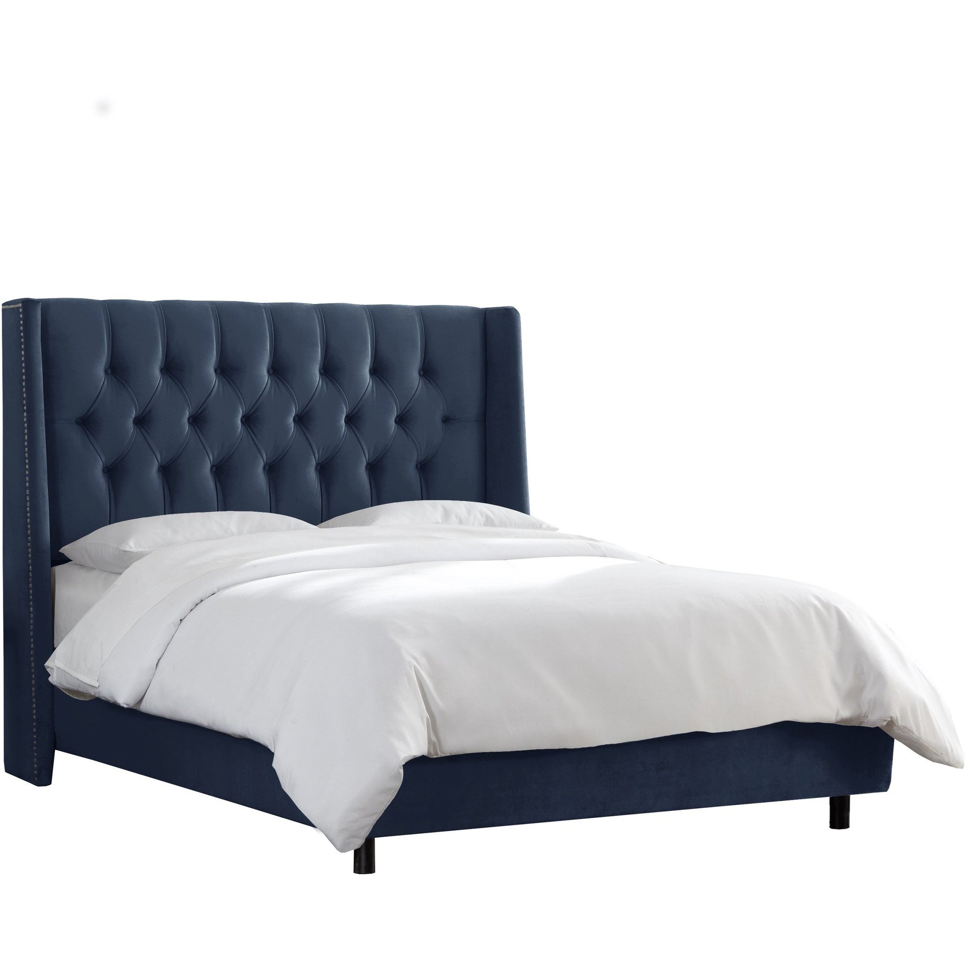 Calla Mystere Eclipse Nail Button Tufted King Wingback Bed - living-essentials