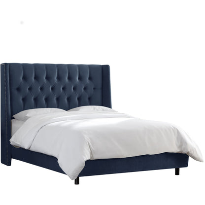 Calla Mystere Eclipse Nail Button Tufted King Wingback Bed - living-essentials