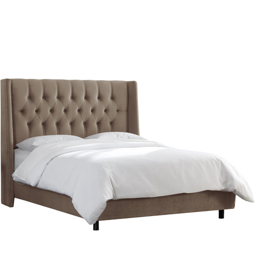 Dahlia Mystere Mondo Nail Button Tufted Full Wingback Bed - living-essentials