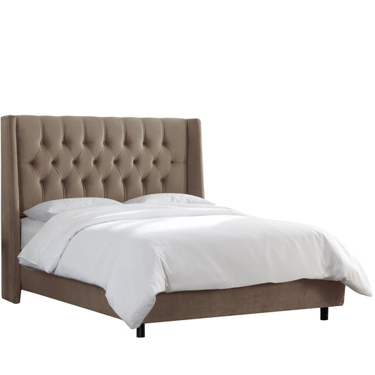 Dahlia Mystere Mondo Nail Button Tufted King Wingback Bed - living-essentials
