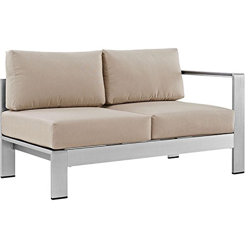Serenity 4 Piece Outdoor Patio Aluminum Sectional Sofa Set - living-essentials
