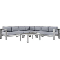 Seline 6 Piece Outdoor Patio Aluminum Sectional Sofa Set - living-essentials