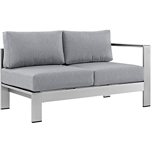 Serenity 4 Piece Outdoor Patio Aluminum Sectional Sofa Set - living-essentials