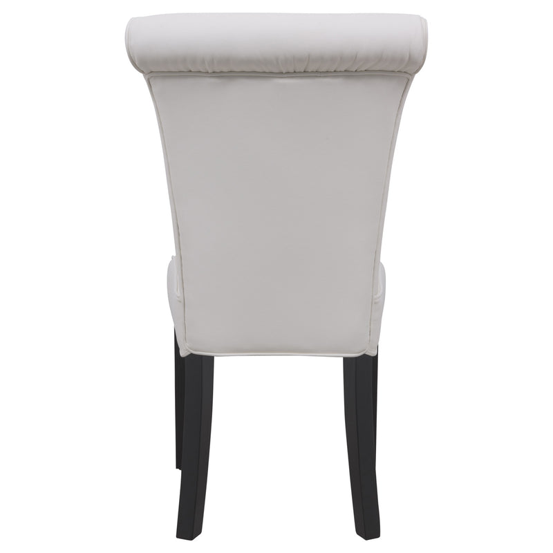 Edith White Vinyl Leather Dining Chair - living-essentials