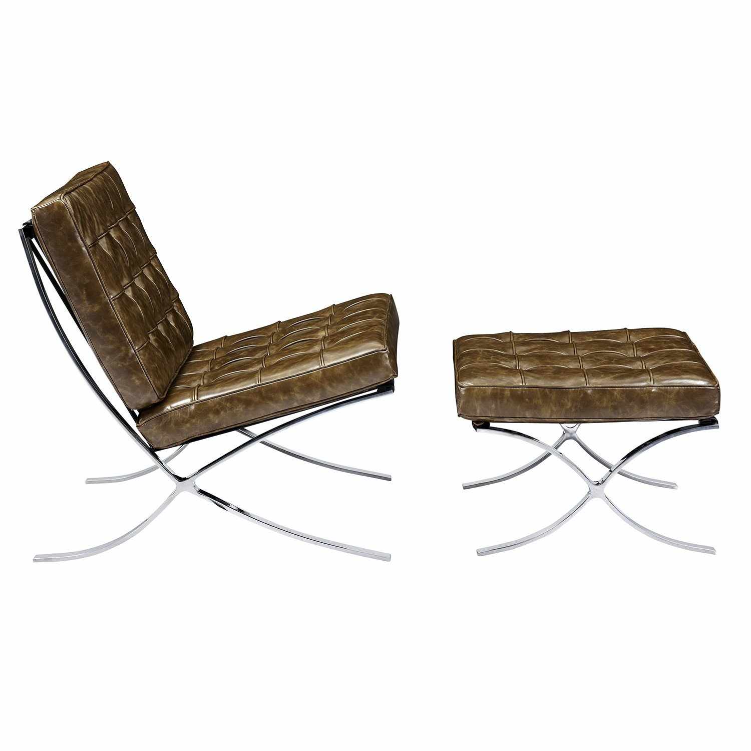 Barcelona Style Chair & Ottoman - living-essentials