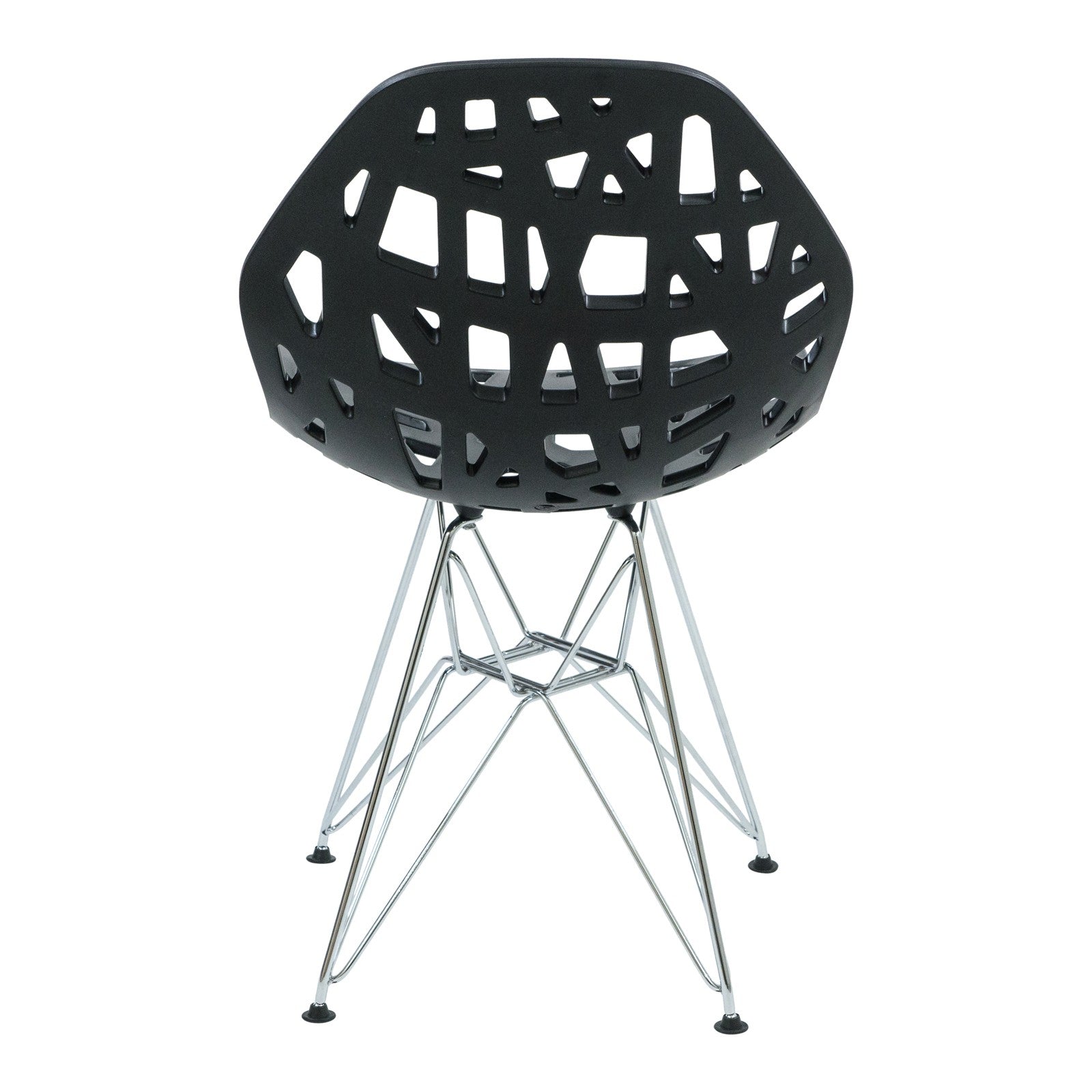 Akira Black Chair with Chrome Legs - living-essentials