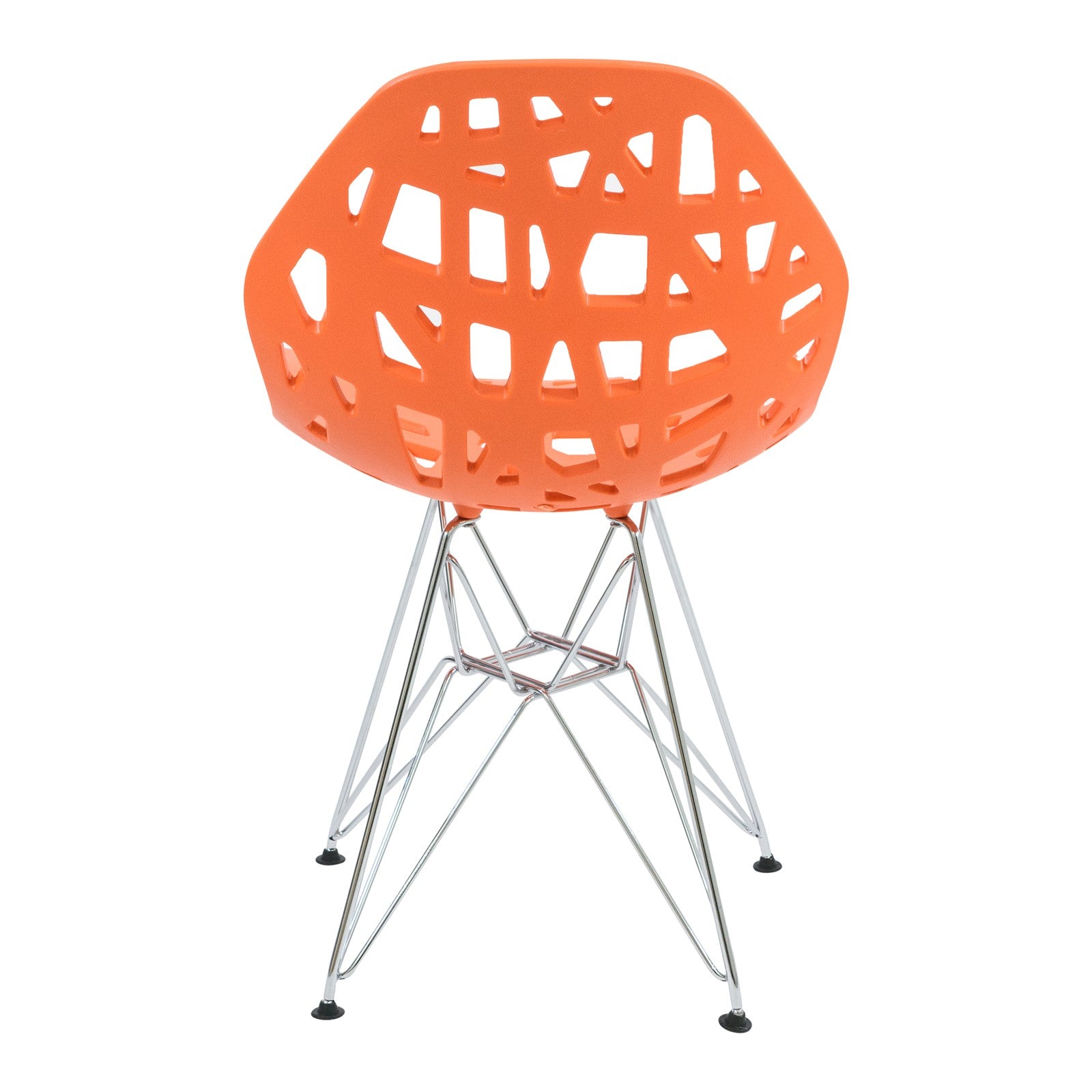 Akira Orange Chair with Chrome Legs - living-essentials