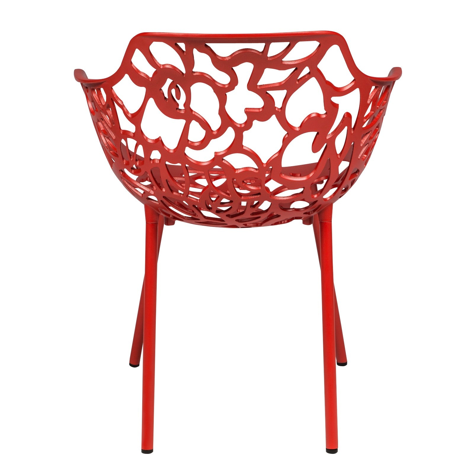 Desire Red Aluminum Side Armchair - living-essentials