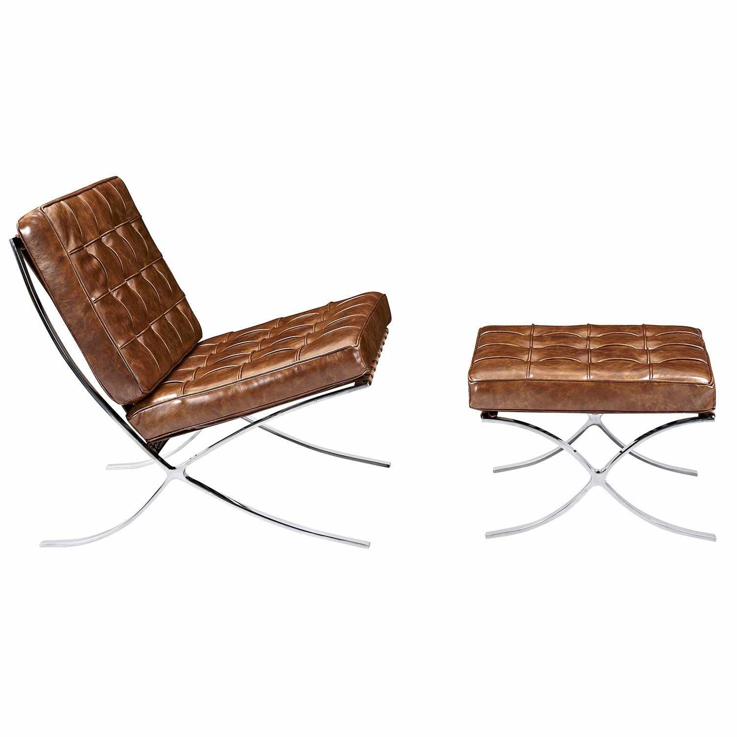 Barcelona Style Chair & Ottoman - living-essentials