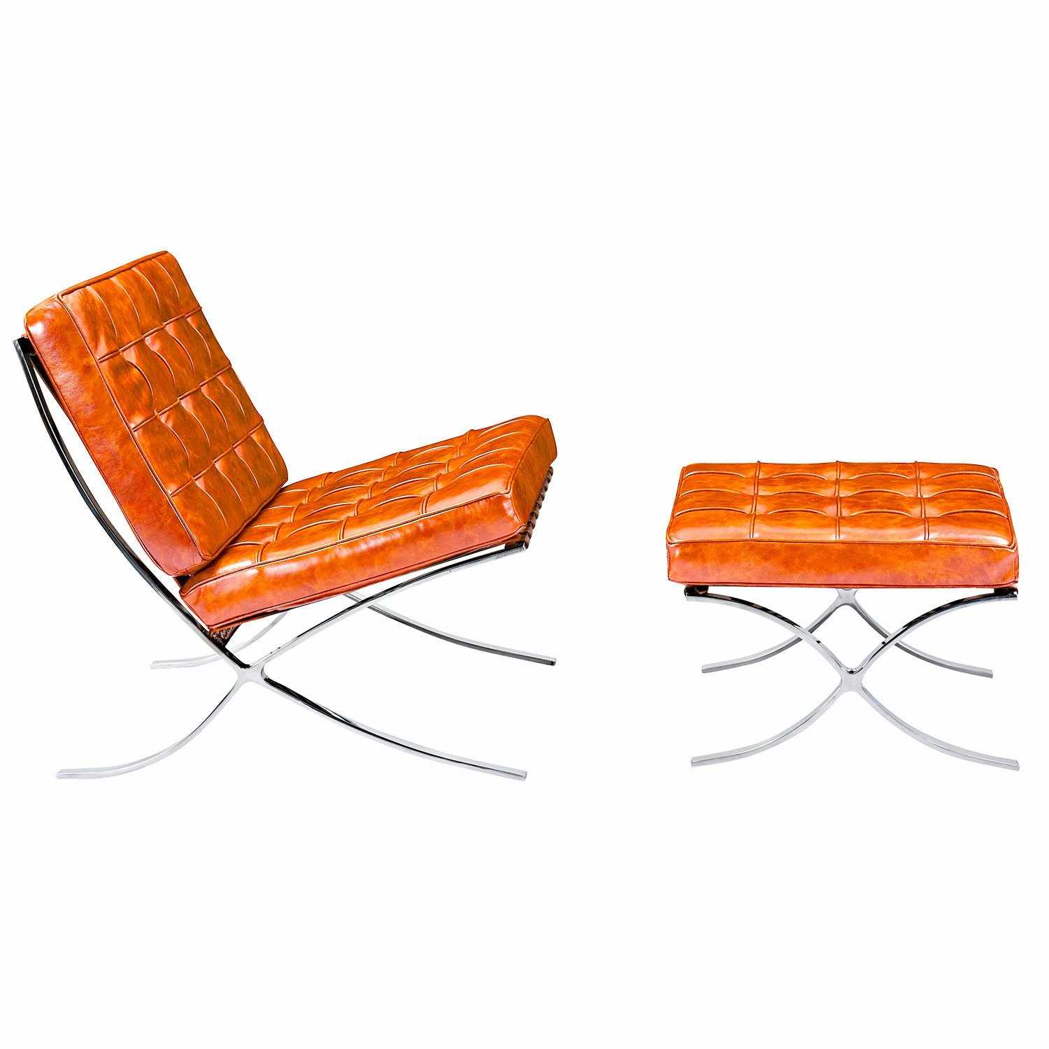 Barcelona Style Chair & Ottoman - living-essentials