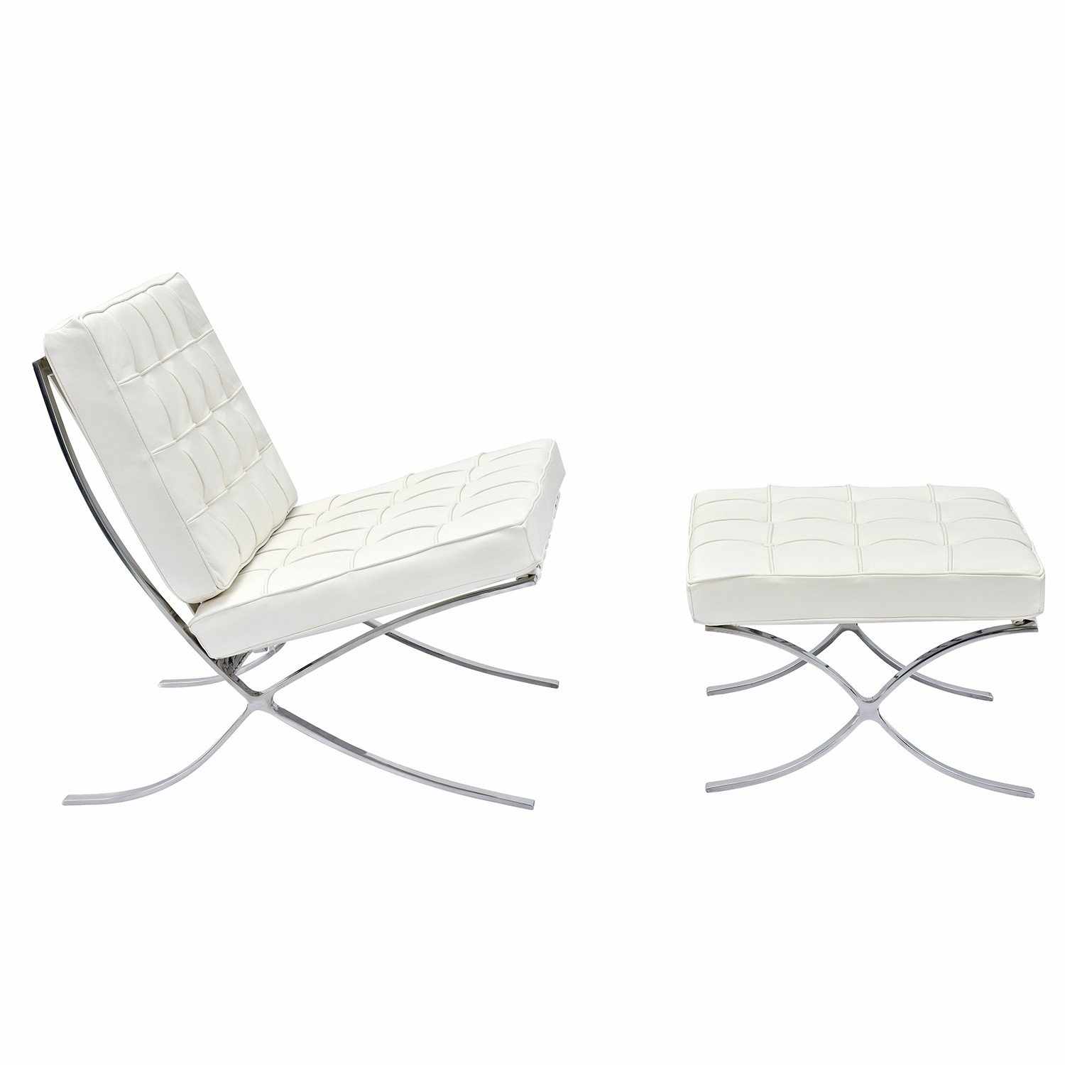 Barcelona Style Chair & Ottoman - living-essentials