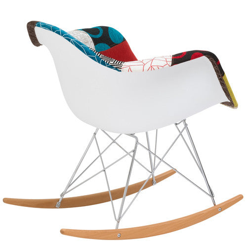 Hand Stitched Patchwork Style RAR Rocker Chair - living-essentials