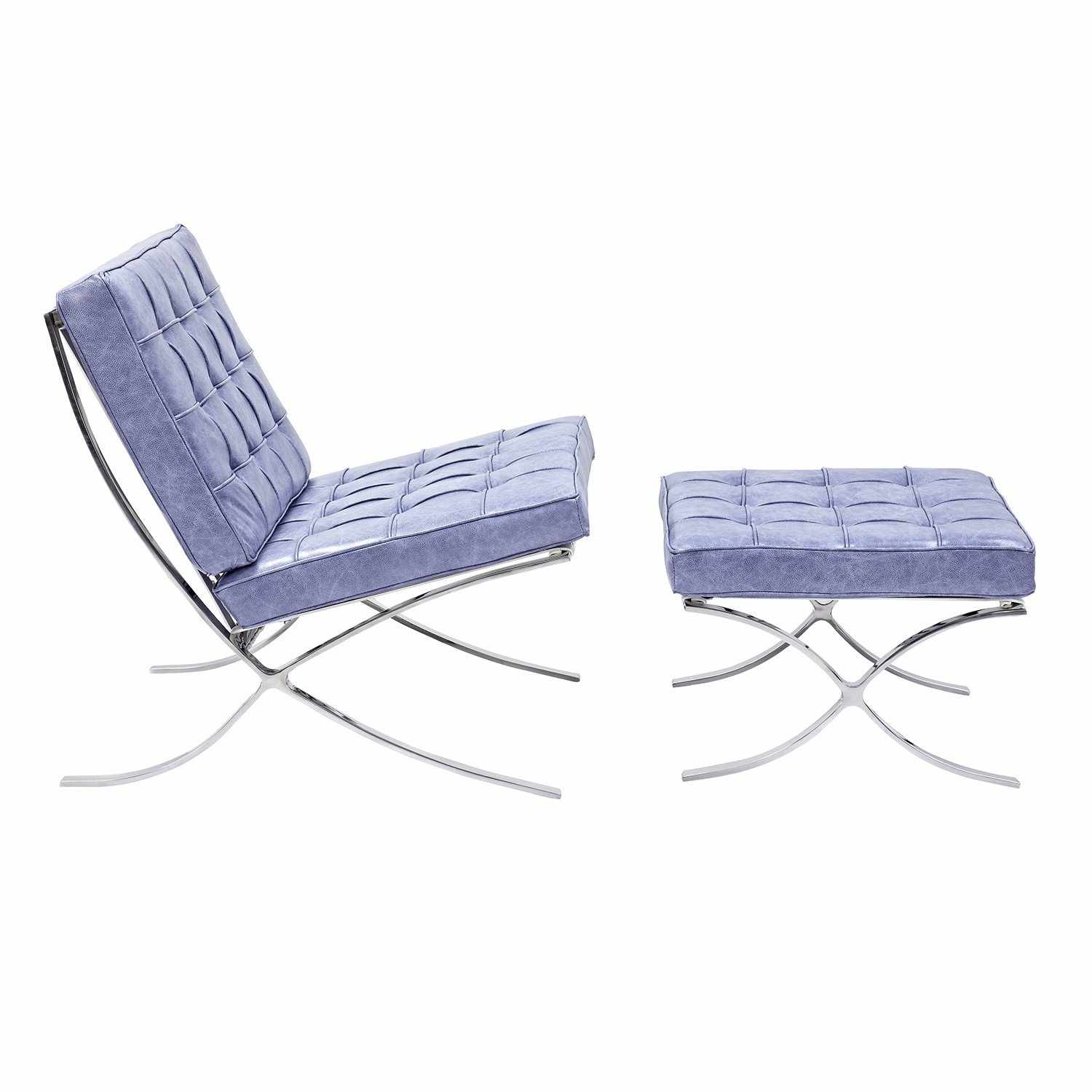 Barcelona Style Chair & Ottoman - living-essentials