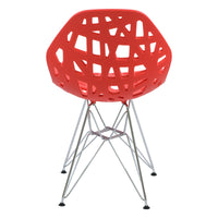 Akira Red Dining Chair with Chrome Legs - living-essentials