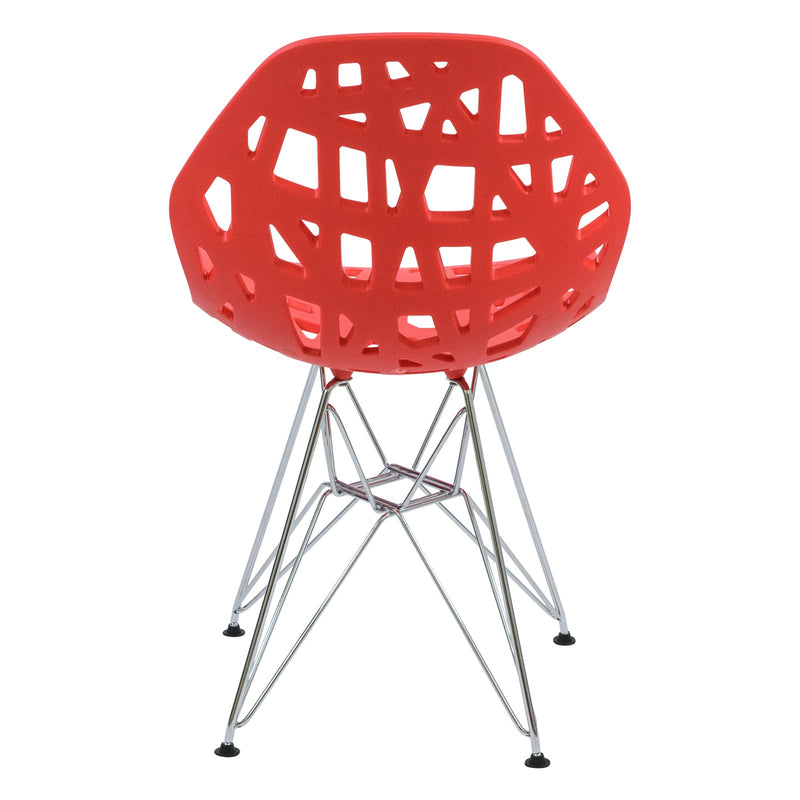 Akira Red Dining Chair with Chrome Legs - living-essentials