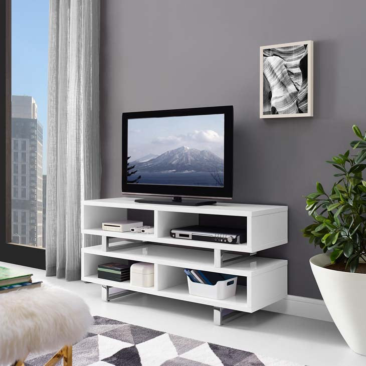 Amy 47” White TV Stand - living-essentials
