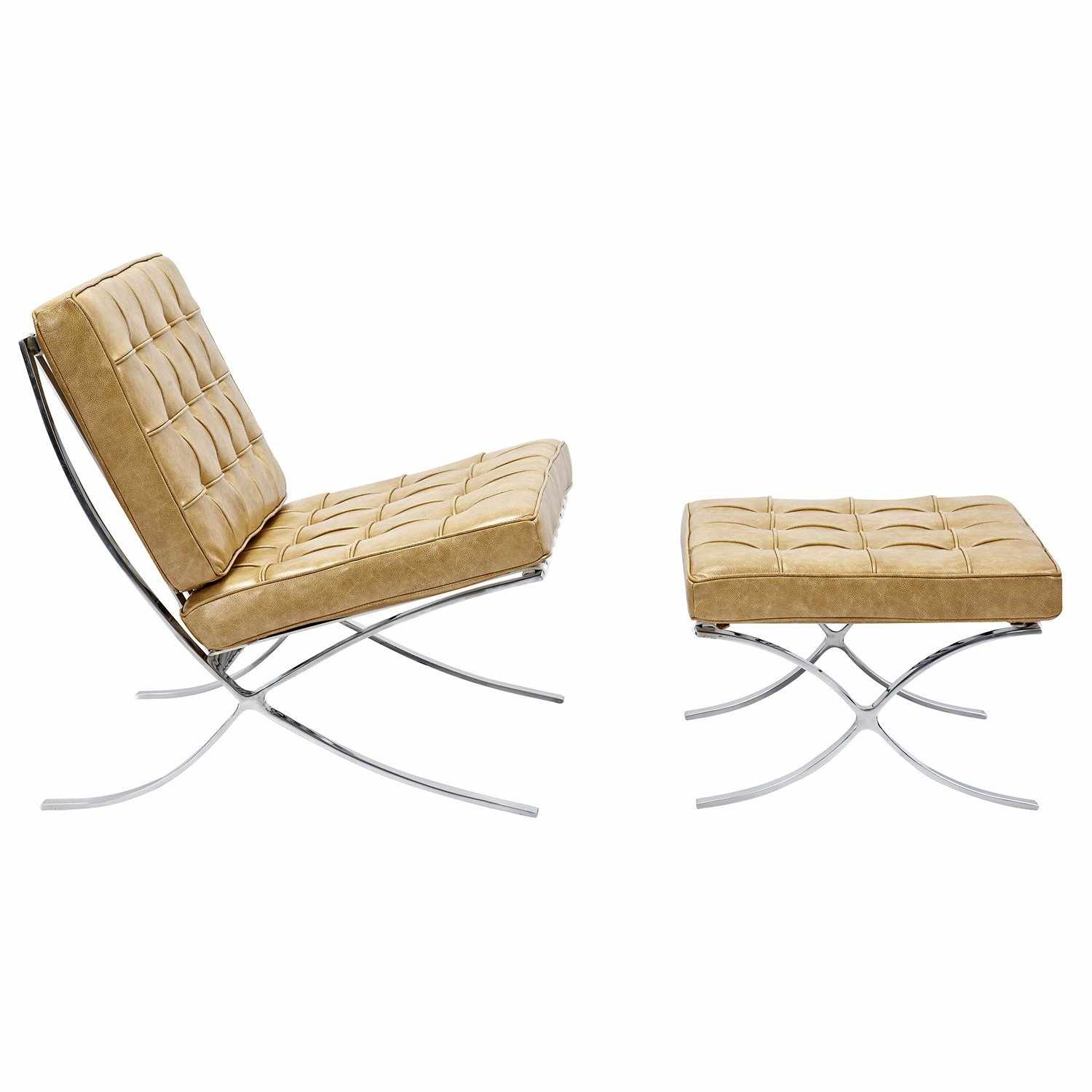 Barcelona Style Chair & Ottoman - living-essentials