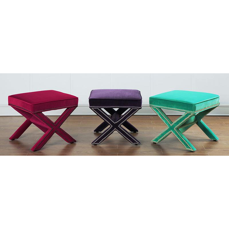 Reeve Velvet Ottoman - living-essentials