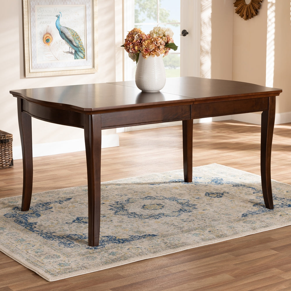 Ridge Walnut Brown Finished Extendable Dining Table - living-essentials