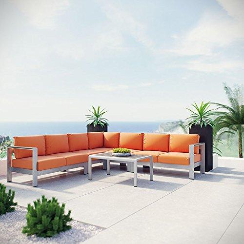 Seline 6 Piece Outdoor Patio Aluminum Sectional Sofa Set - living-essentials