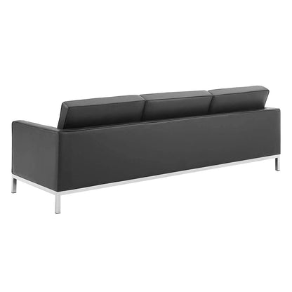 Knoll Tufted Button Artificial Leather Sofa - living-essentials