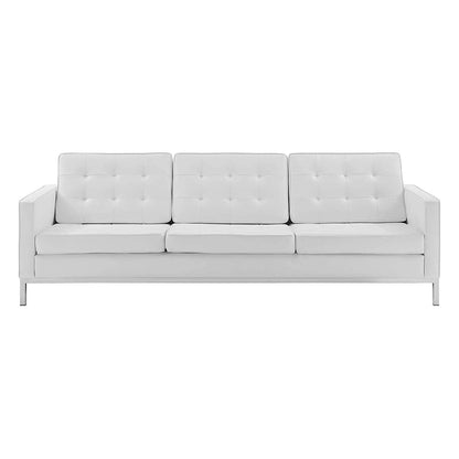 Knoll Tufted Button Artificial Leather Sofa - living-essentials