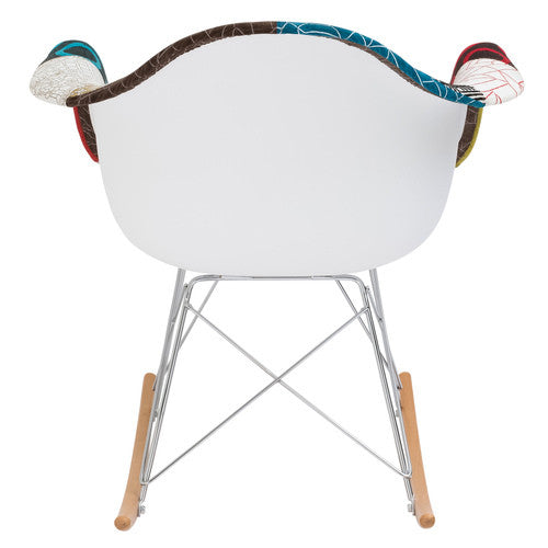 Hand Stitched Patchwork Style RAR Rocker Chair - living-essentials