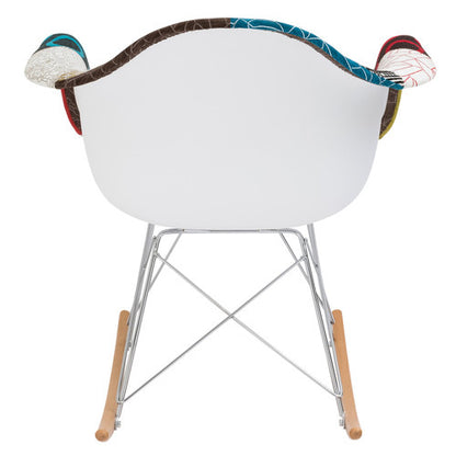 Hand Stitched Patchwork Style RAR Rocker Chair - living-essentials