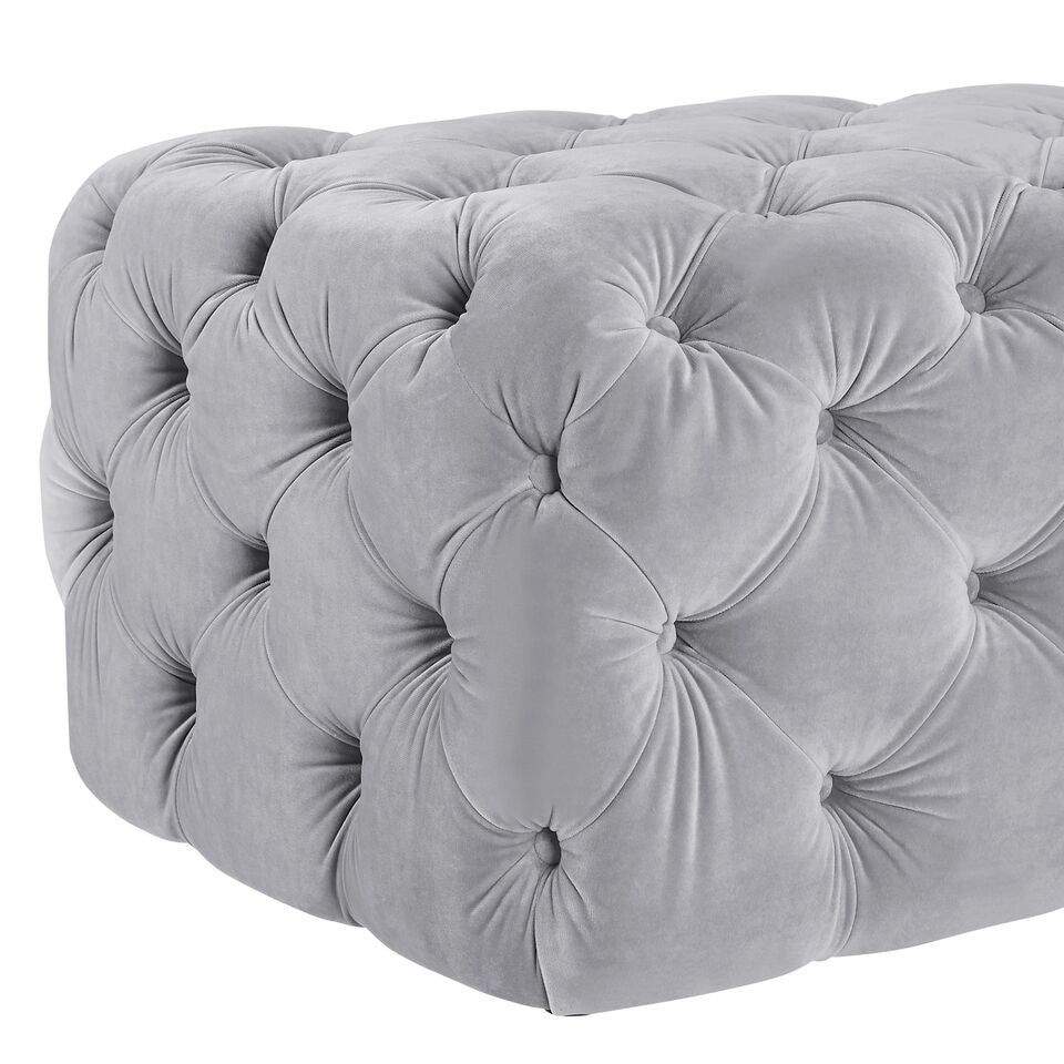 Kayla Velvet Ottoman - living-essentials