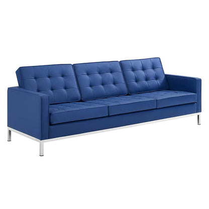 Knoll Tufted Button Artificial Leather Sofa - living-essentials