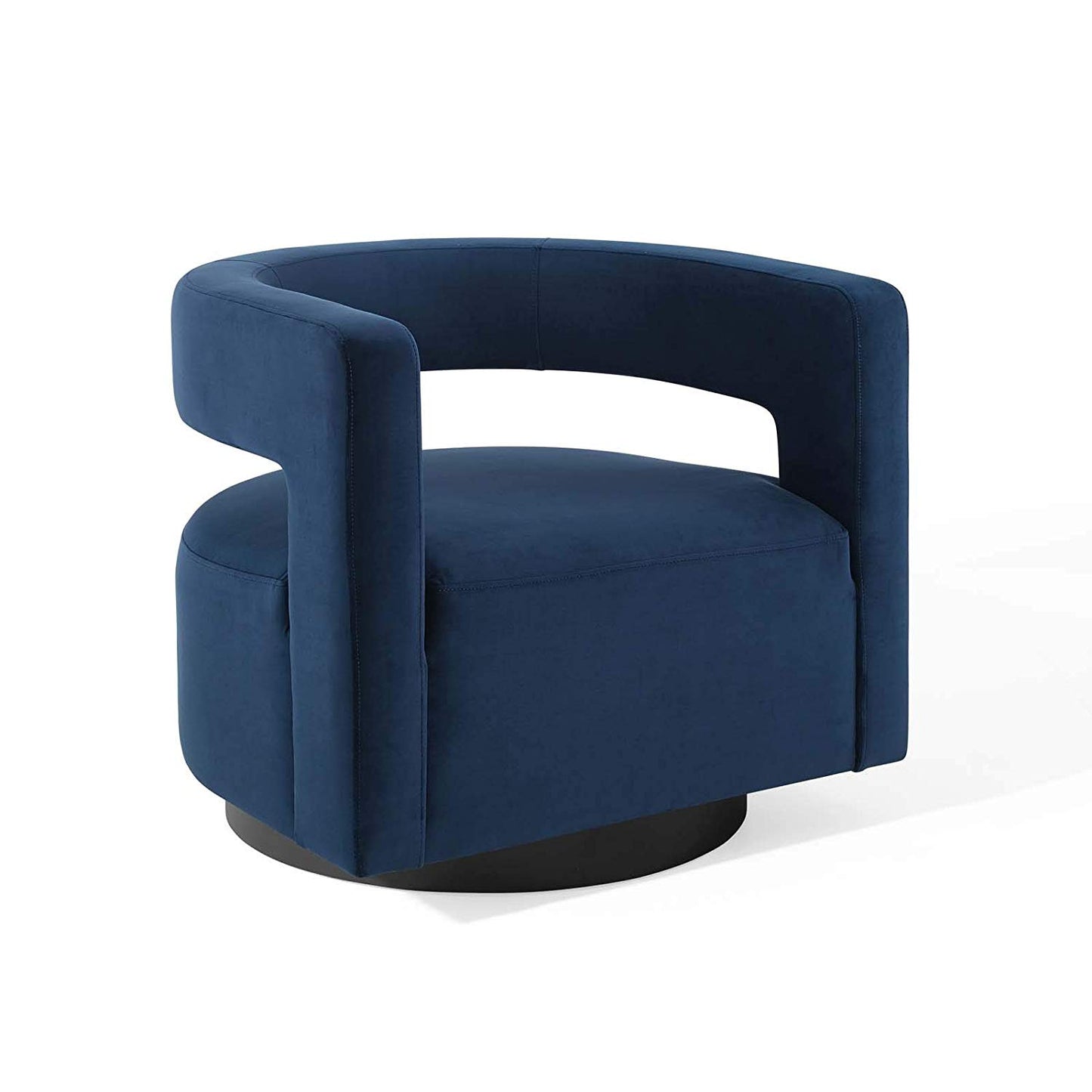 Sliver Cutaway Performance Velvet Swivel Armchair in Dusty - living essentials - 