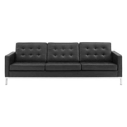 Knoll Tufted Button Artificial Leather Sofa - living-essentials