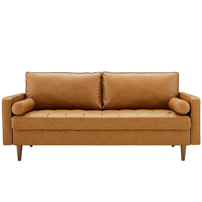 Valiant Upholstered Faux Leather Sofa - living-essentials