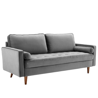 Performance Velvet Sofa in Green - living-essentials